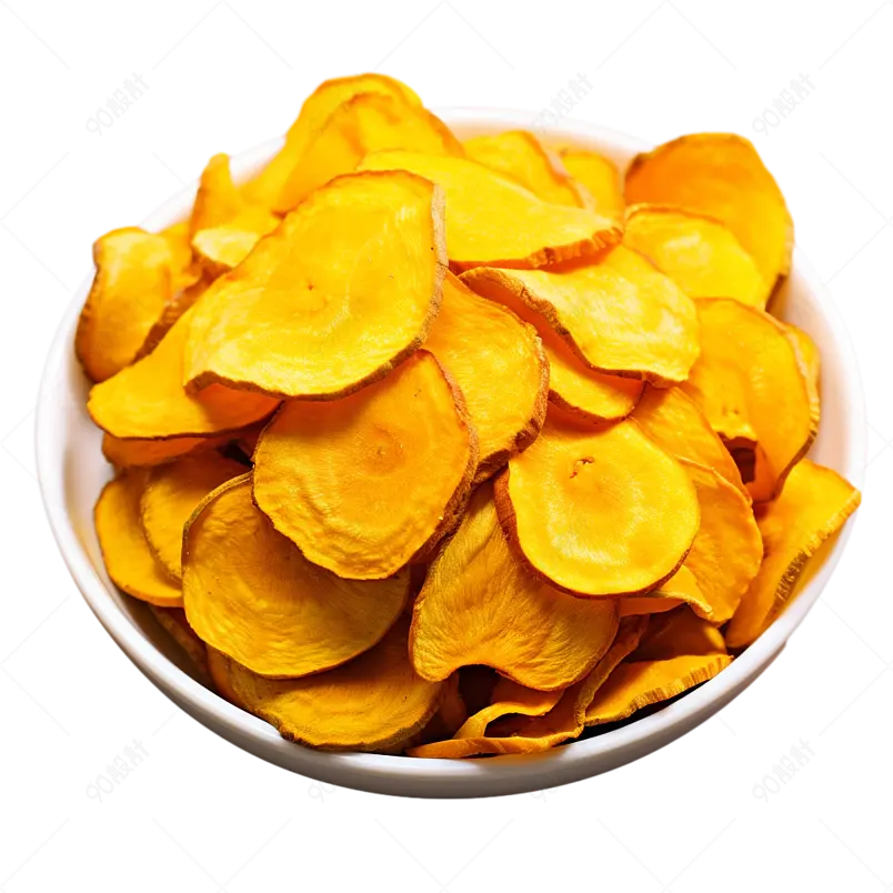
黄色实拍红薯片美食膨化食品元素
