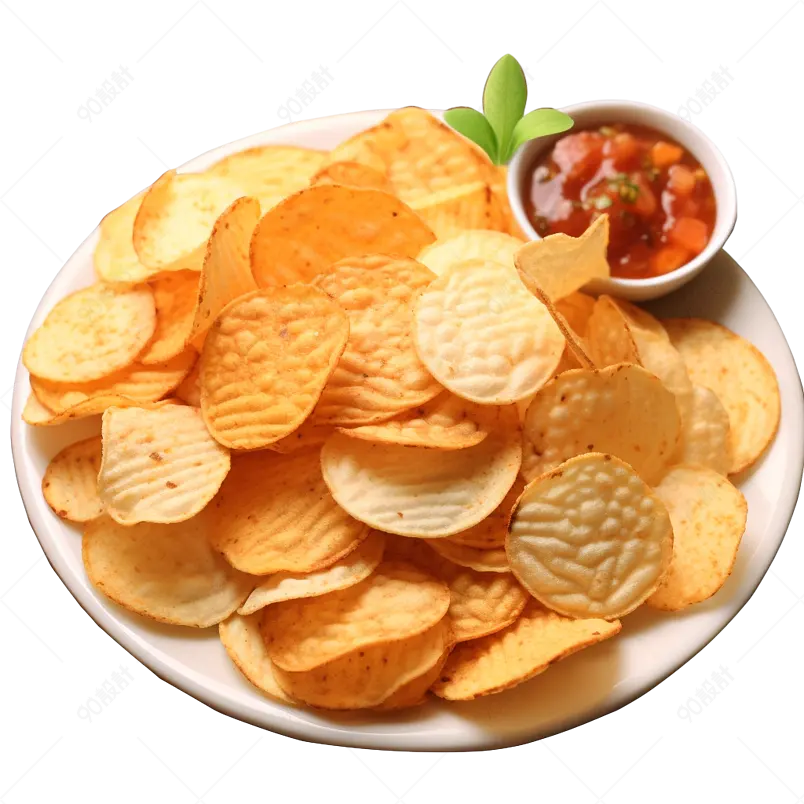 黄色实拍薯片美食零食小吃摄影元素