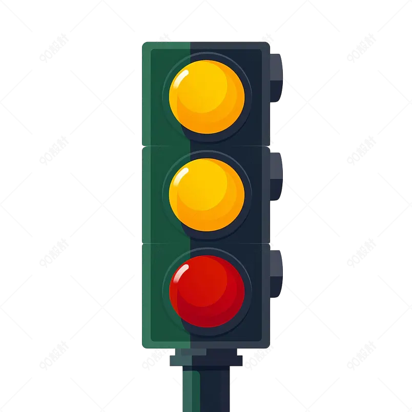 十字路口路上的信号灯红绿灯方向控制管制交通和行人矢量图