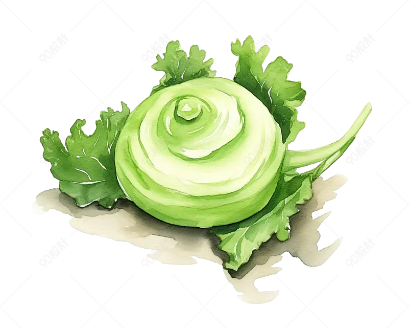 绿色手绘风大头菜蔬菜元素
