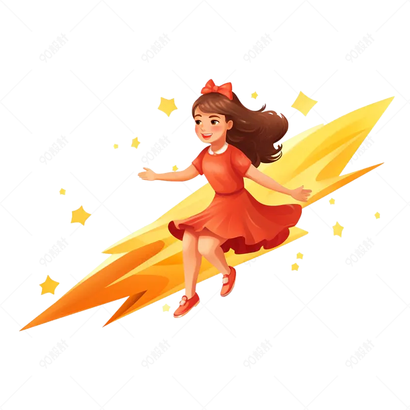 坐纸飞机的女孩子梦幻儿童节