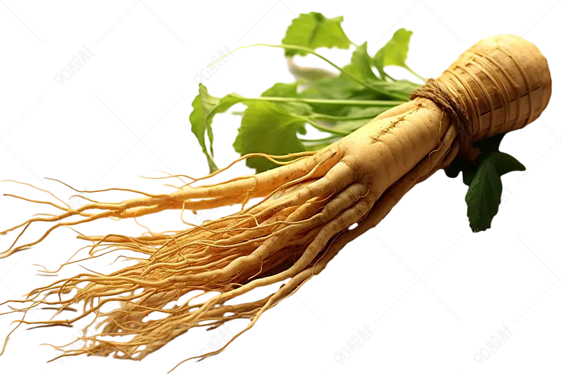 中药材人参党参西洋参花旗参中医草药静物图