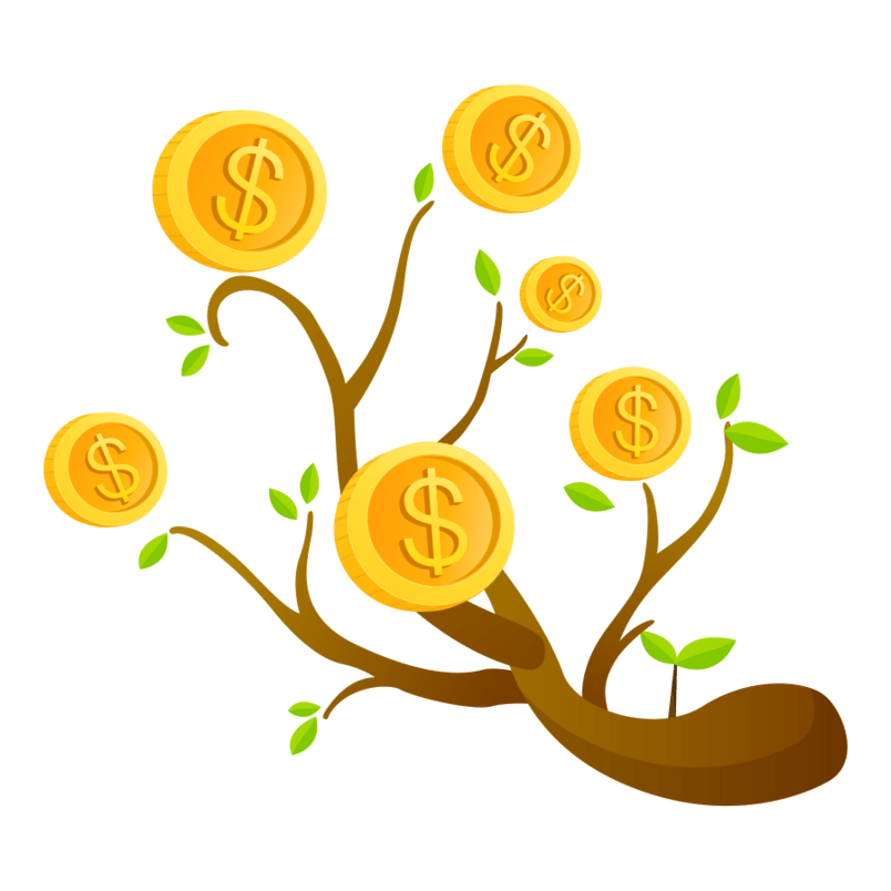 卡通金币摇钱树