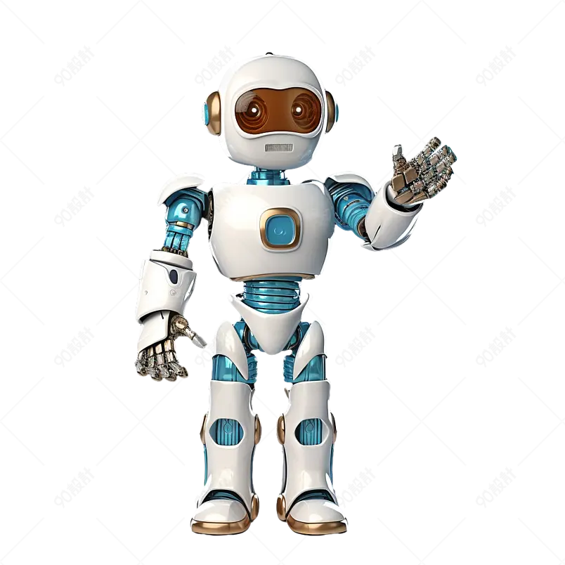 3D人工智能卡通服务机器人