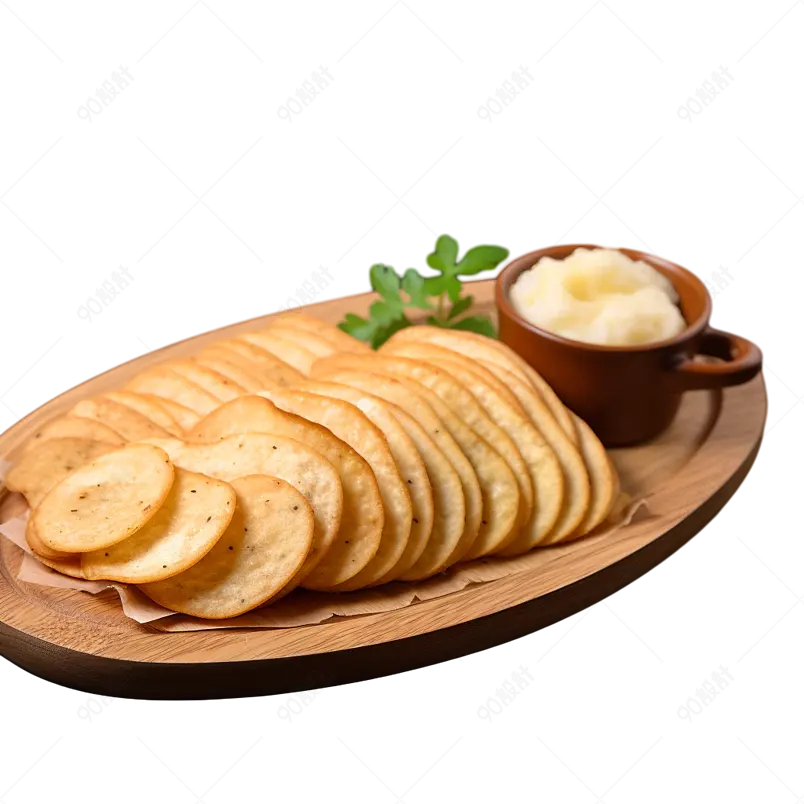 黄色实拍美食饼干小吃零食元素
