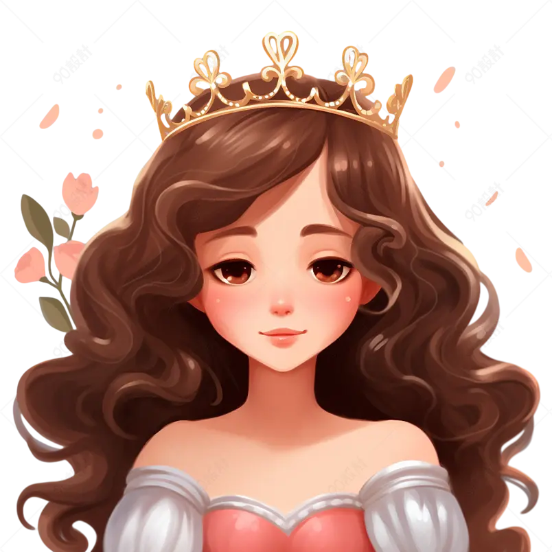 美丽动人的女人女王卡通女孩