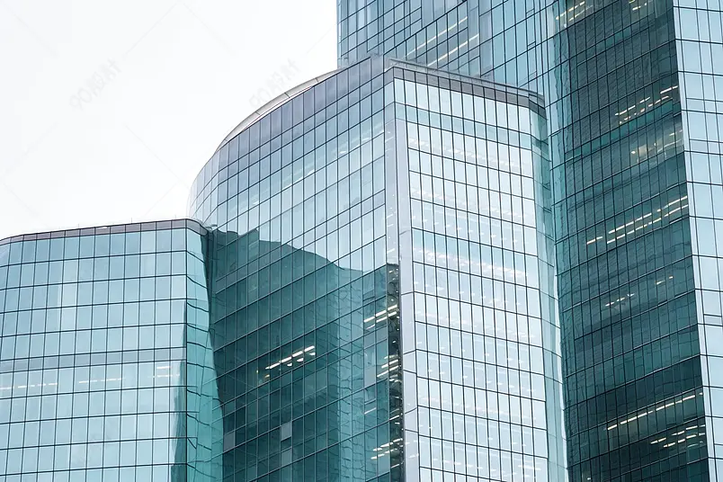 CBD商务建筑大楼局部特写广角实拍画册封面照片素材