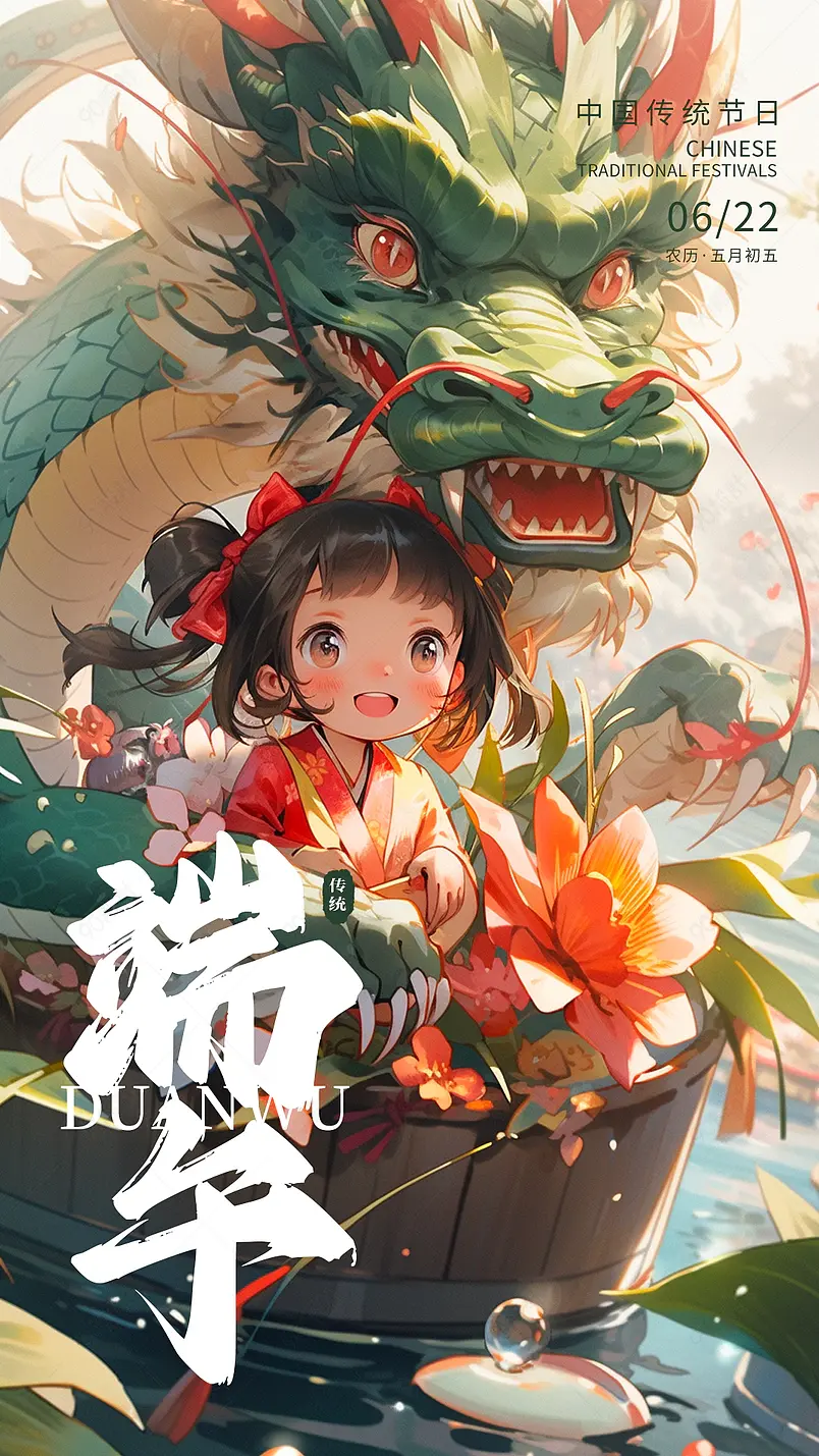 大气国风端午节品宣地产宣传海报