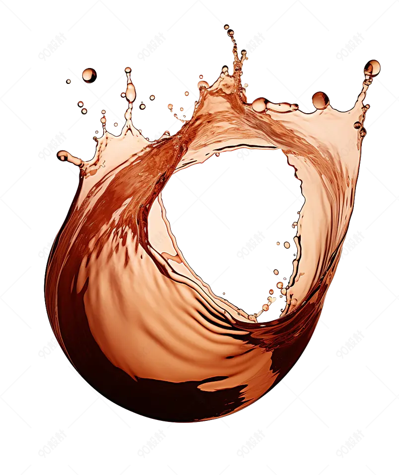 红色液体水波纹复古风格插图元素免抠