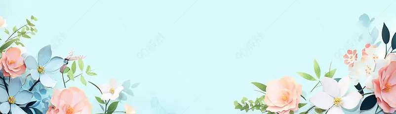 素材背景大气水彩花卉小碎花背景