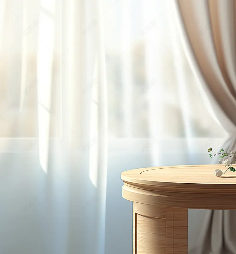 桌子，木桌子，窗帘，背景图像