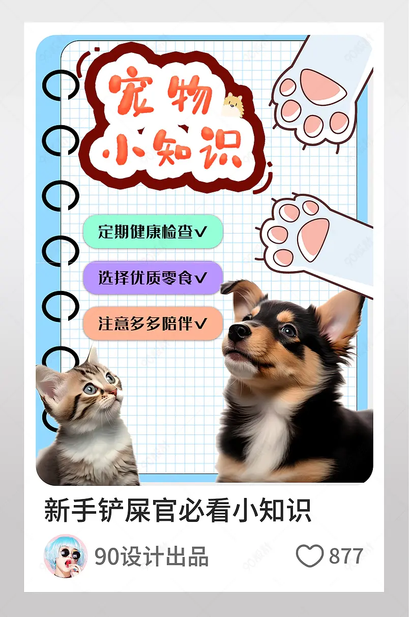养宠物猫狗攻略小知识小红书图文封面