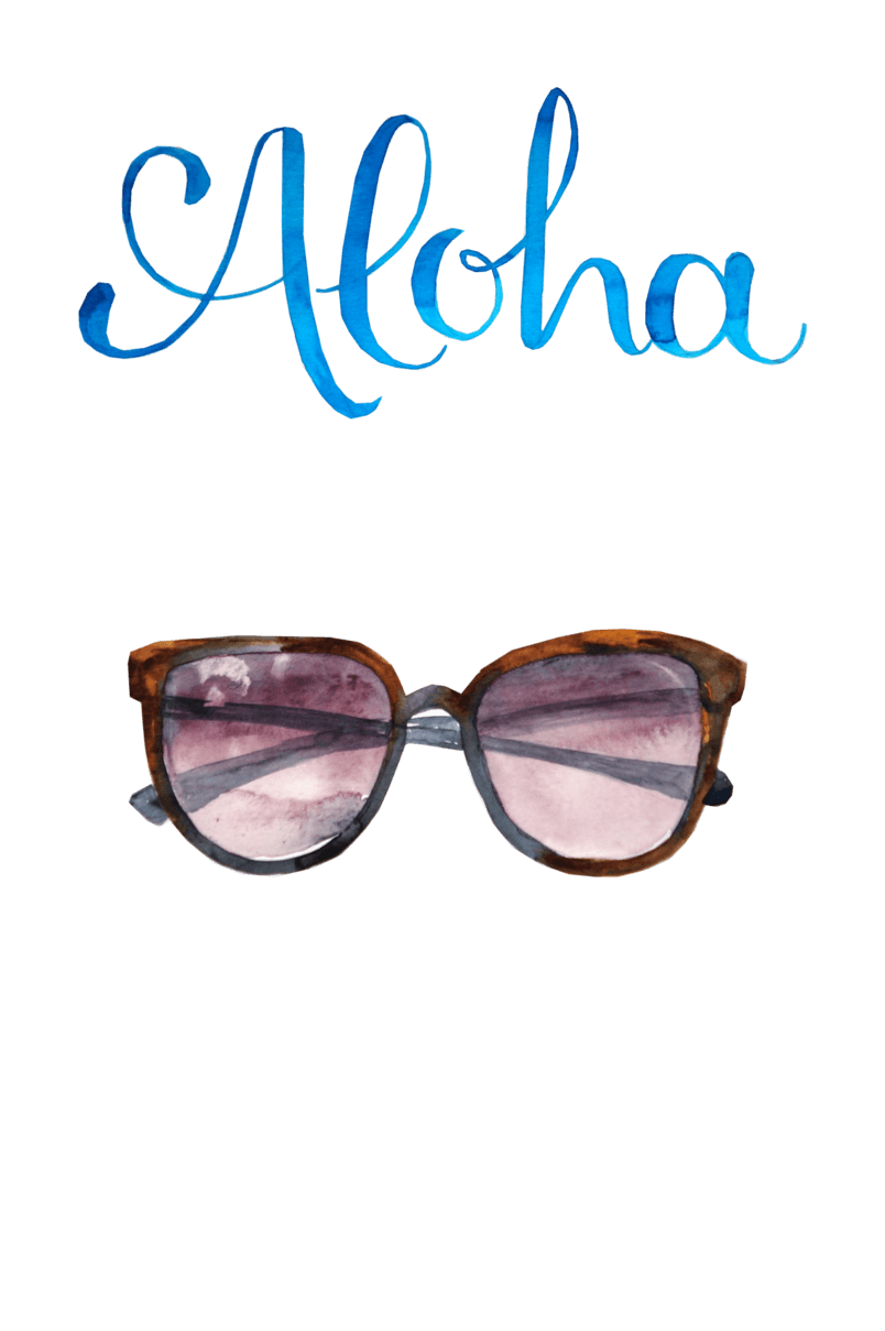 夏日卡通手绘墨镜