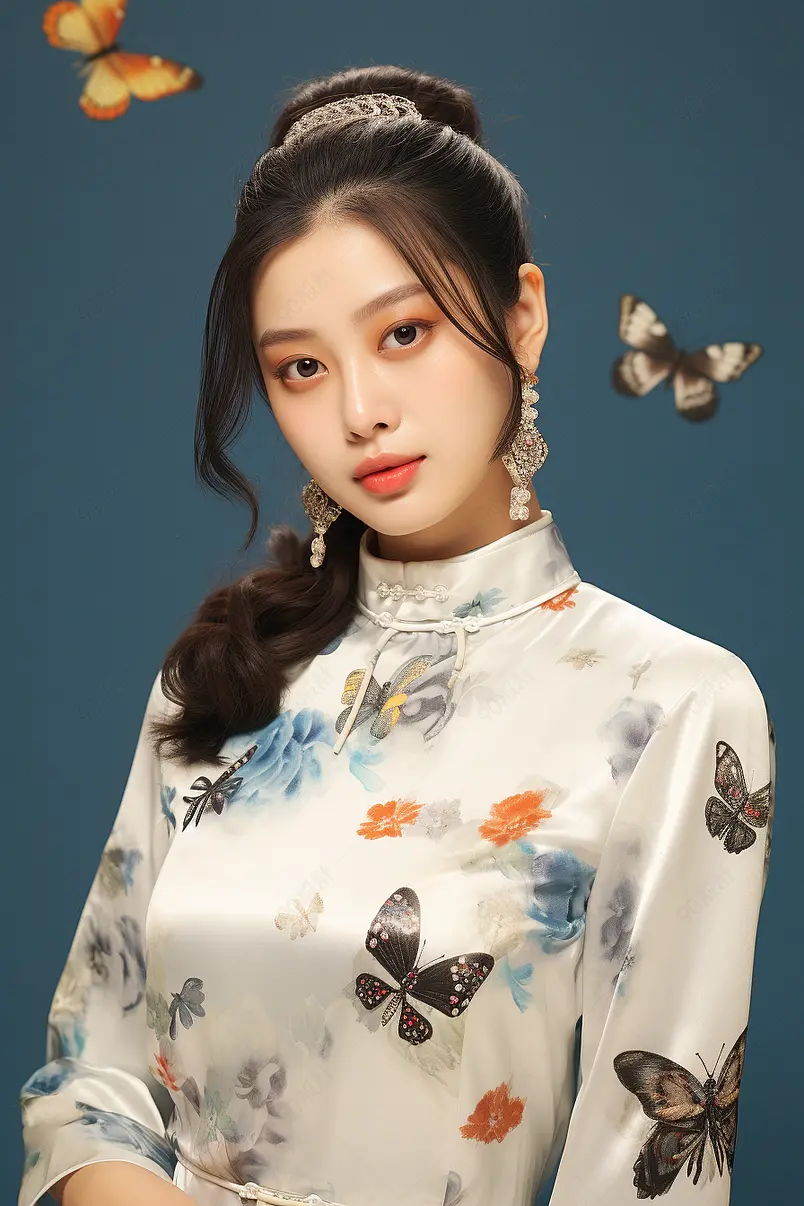 国潮旗袍美女美妆