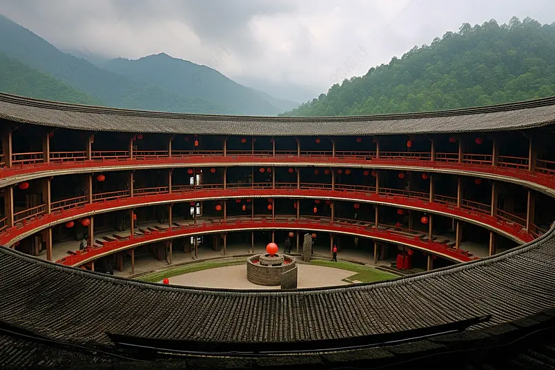 福建永定土楼细节图