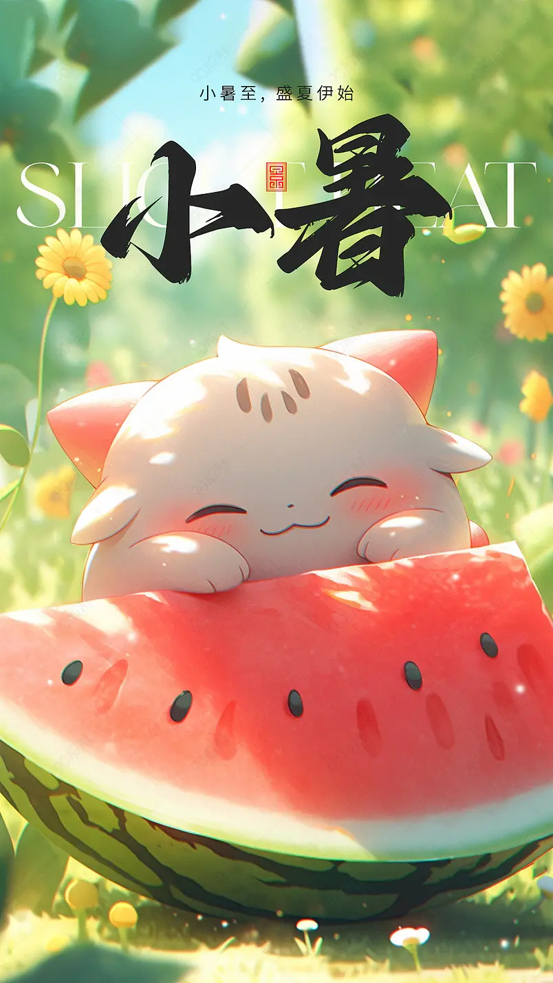 大气国风小暑节气夏日清爽荷叶品宣地产宣传海报