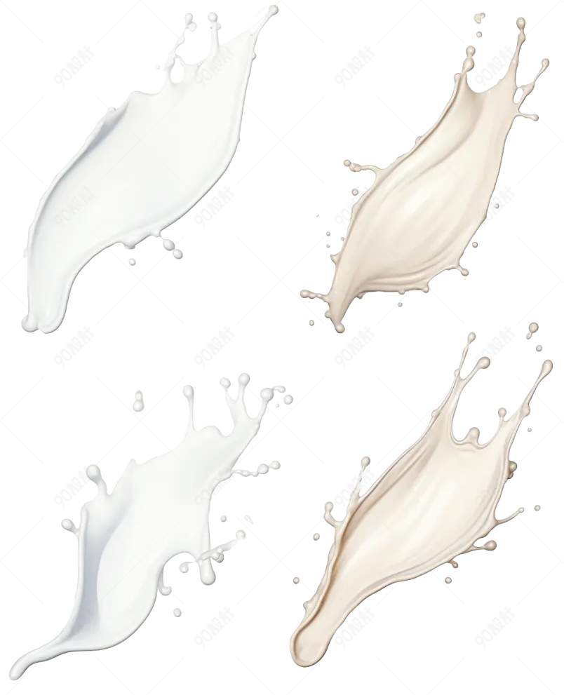 白色液体纹理组合元素免抠