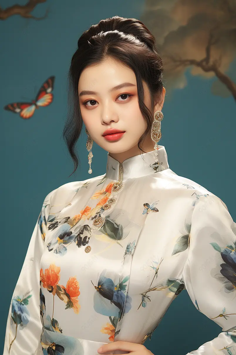 国潮旗袍美女美妆