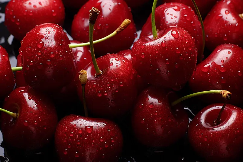 美味诱人的水果樱桃多汁实拍摄影图