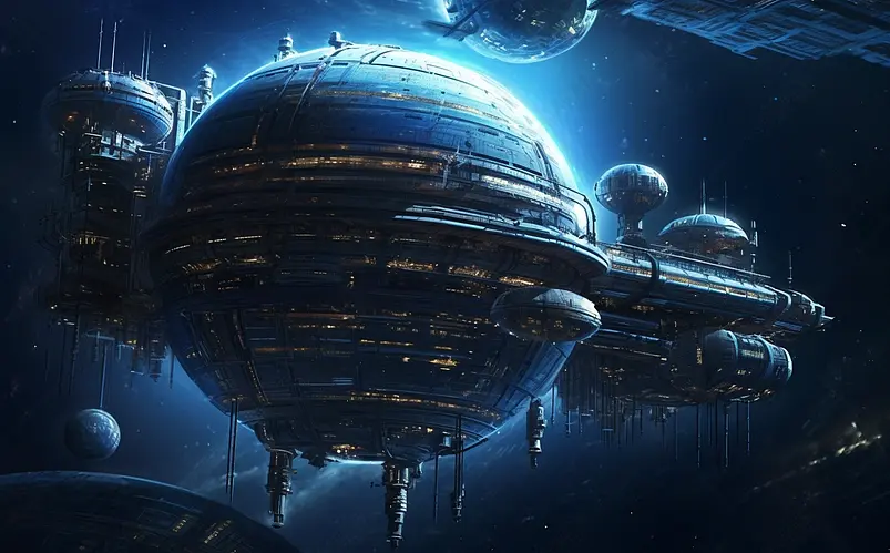炫酷太空卫星宇宙效果背景图