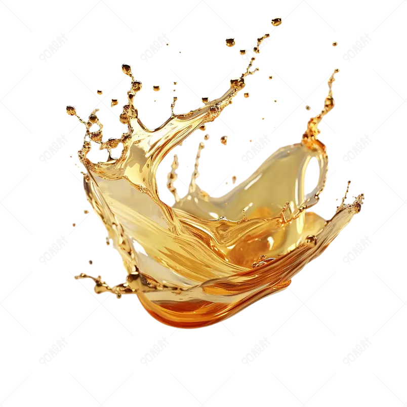 金色油滴喷溅四射水花装饰元素