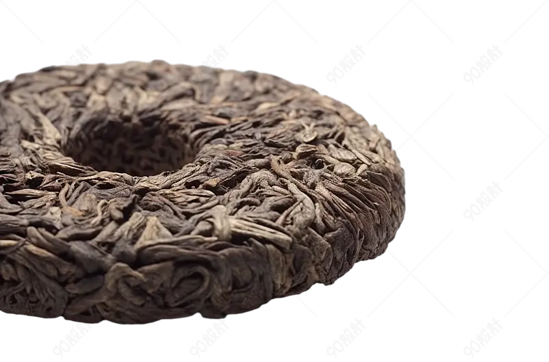 黑色在白色背景上的茶饼近距离拍摄实物免抠元素