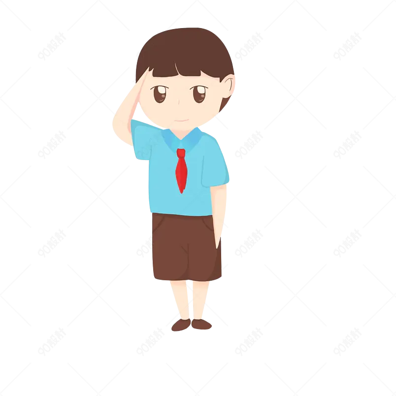 小人物小孩子卡通人物可爱小人红领巾小男孩