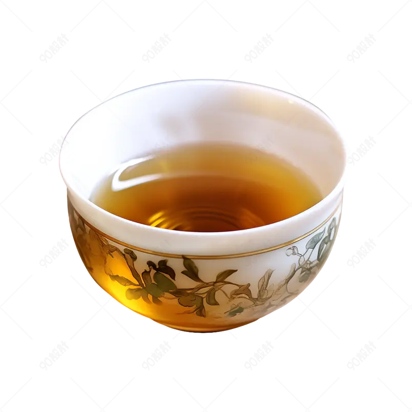 黄色实拍茶杯陶瓷杯茶饮红茶元素