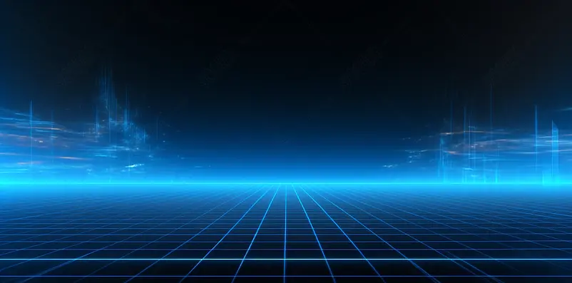 蓝色科技感光效极简线条商务电商背景