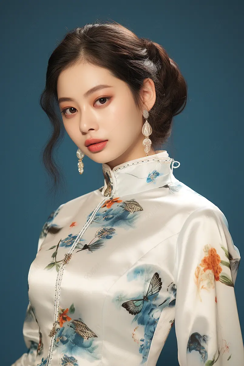 国潮旗袍美女美妆