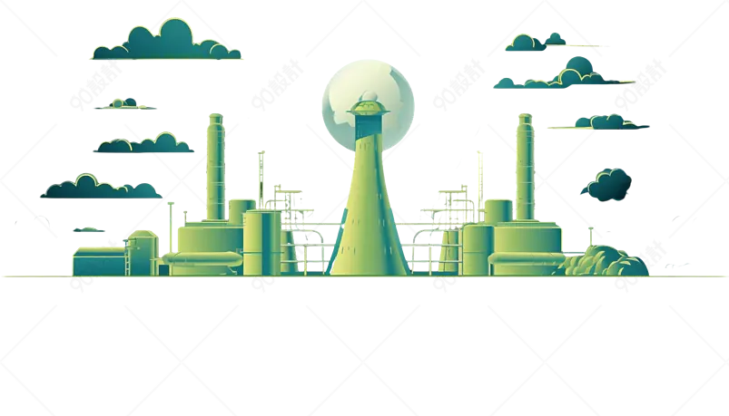 发电站核电厂海报宣传册设计插画