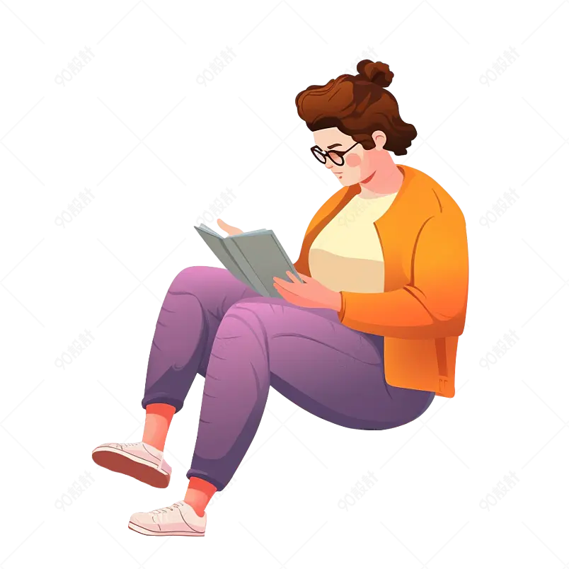 读书日认真看书读书女人