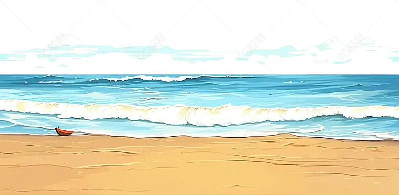 大海海边沙滩元素设计