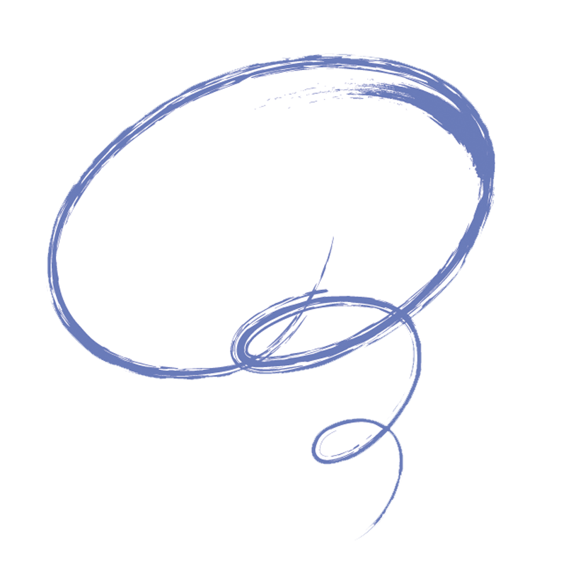 蓝色毛笔笔触圆形对话框