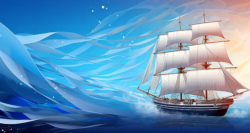 企业文化海洋帆船航海合成背景