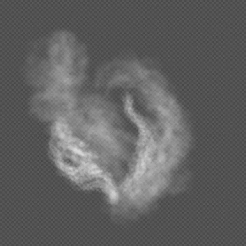 白色简约清新烟雾一团烟雾免扣元素