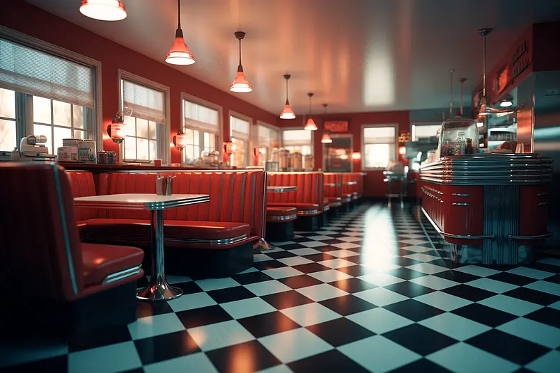 80年代感的餐厅