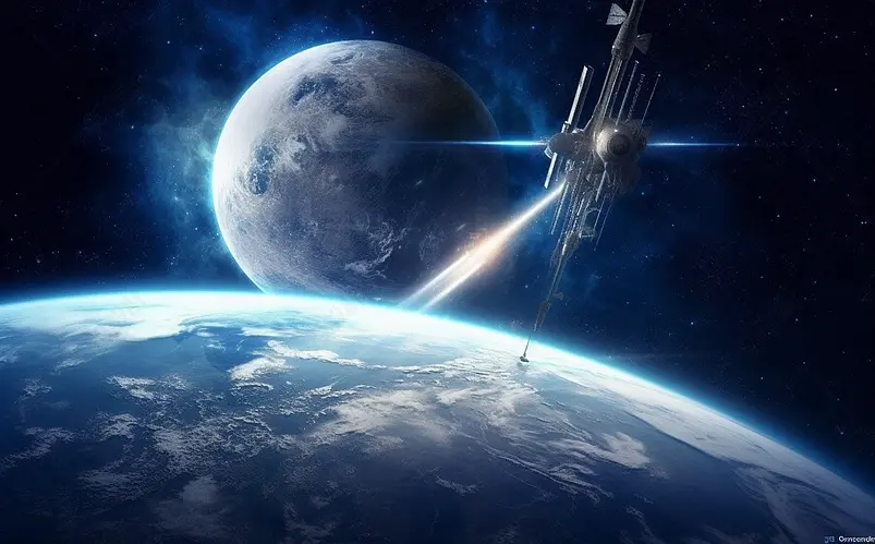 炫酷太空卫星宇宙效果背景图