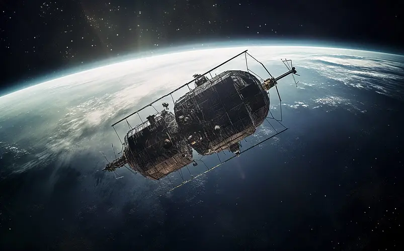 炫酷太空卫星宇宙效果背景图