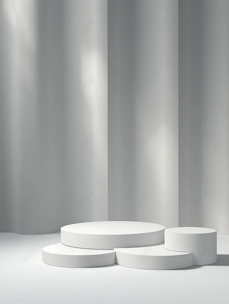 白色产品展台三维场景