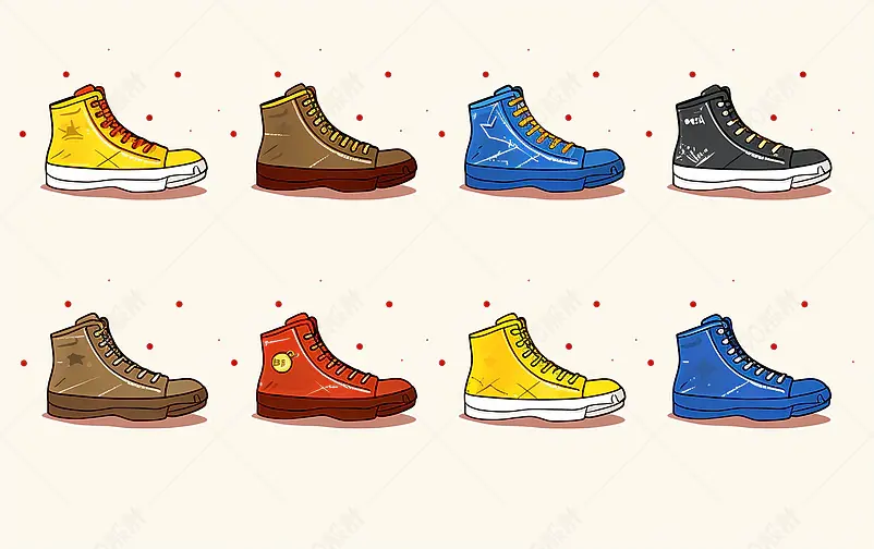 鞋子icon图标运动鞋板鞋雪地靴插画小图标图片