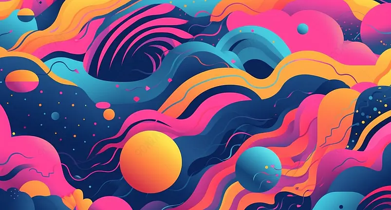 色彩鲜艳的水波纹抽象背景