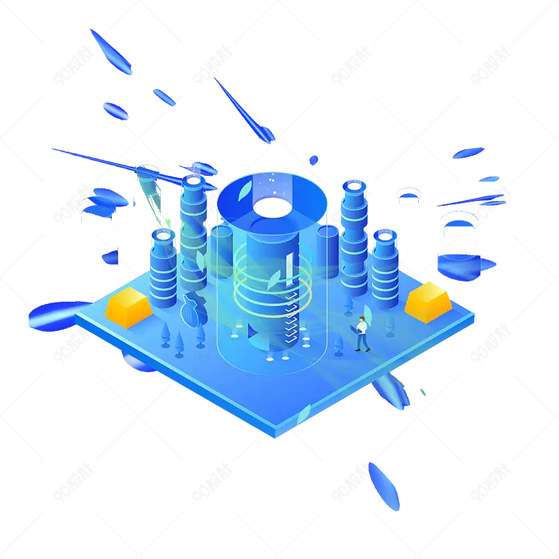 手绘科技高大上蓝色数字高科技装饰