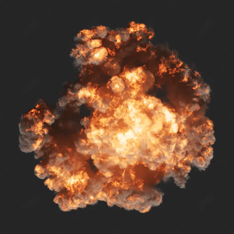 真实火焰爆炸烟雾特效漂浮免抠立体元素