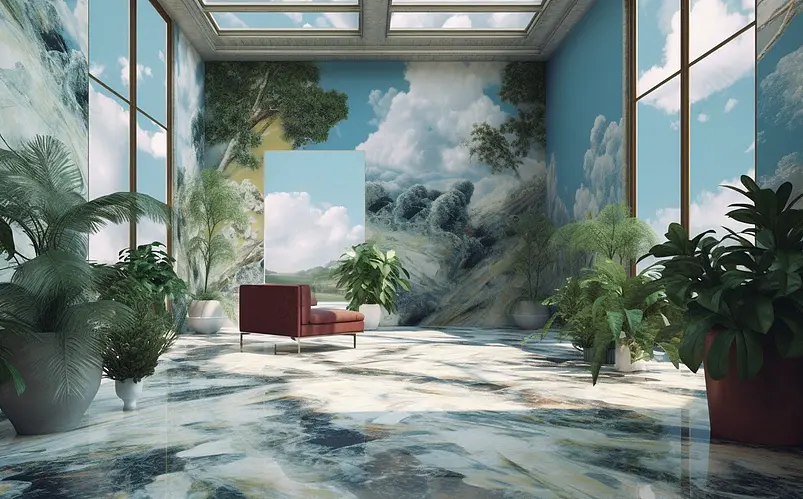 实拍地中海风格室内场景展示创意背景