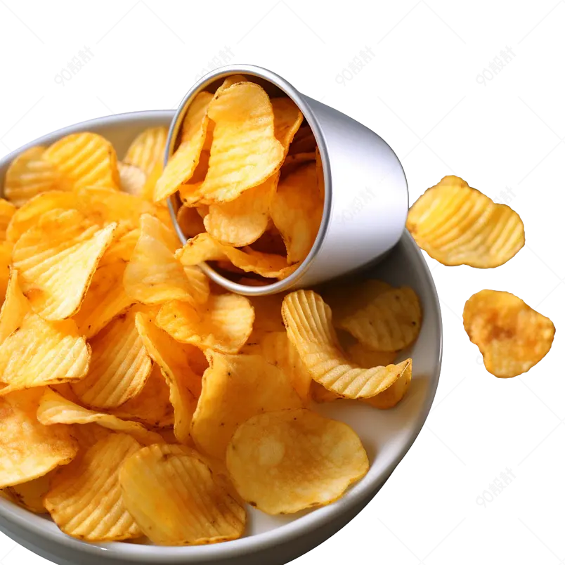 黄色实拍薯条薯片美食膨化食品元素