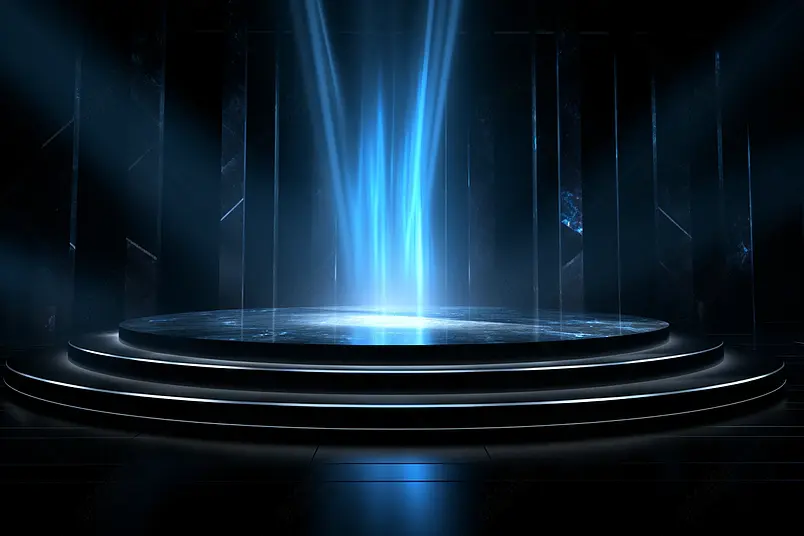 黑色蓝色光效舞台展示产品展示台背景