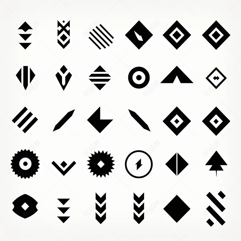 黑色矢量箭头设计图标白色背景手绘