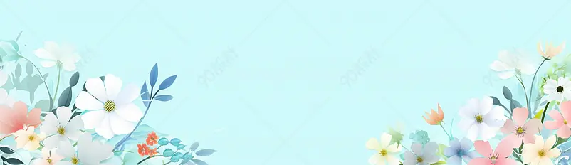 手绘浪漫水彩花卉小碎花背景