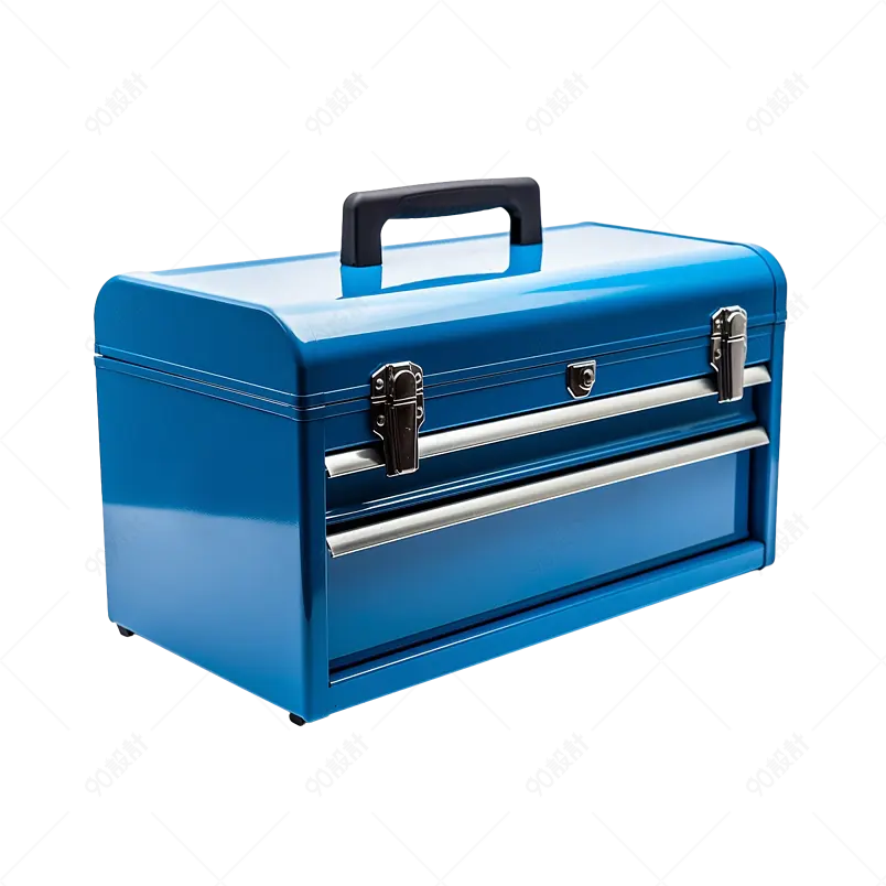 实拍蓝色的工具箱摄影免扣元素